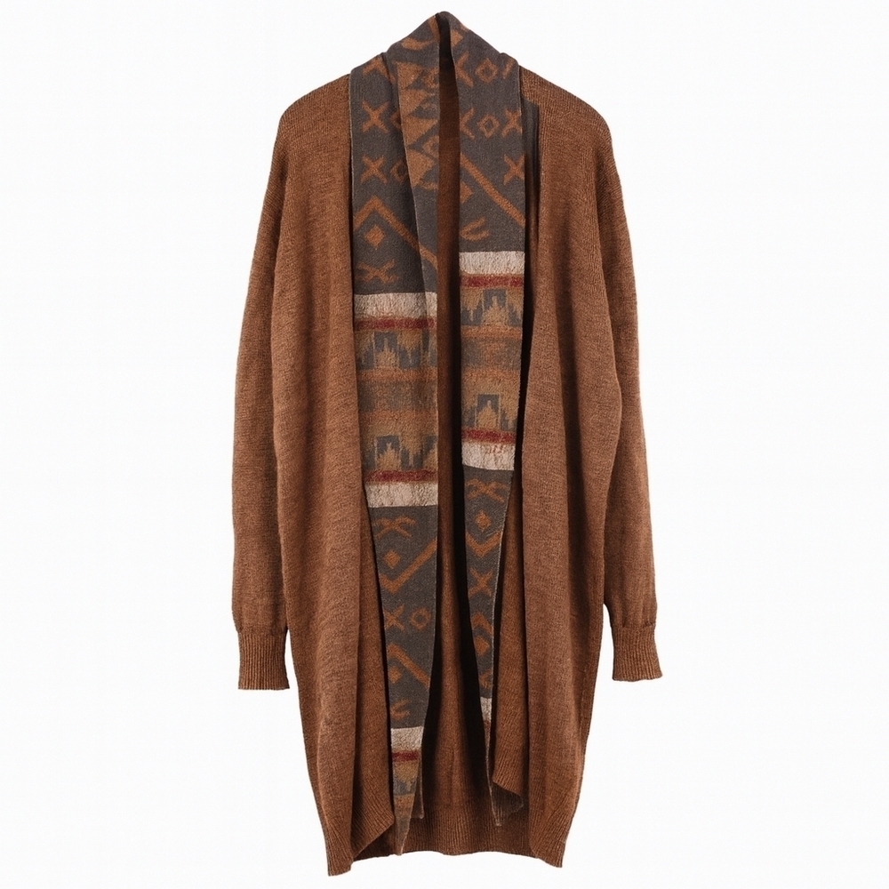 Simple Natural Designs Alpaca Blend Boho Knit Rustic Southwestern Cardigan XL